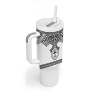 Personalised Melanesian Brotherhood Tumbler With Handle With Tribal Pattern - Polynesian Pride