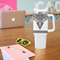 Personalised Melanesian Brotherhood Tumbler With Handle With Tribal Pattern - Polynesian Pride