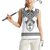 Personalised Melanesian Brotherhood Women Sleeveless Polo Shirt With Tribal Pattern LT05 - Polynesian Pride