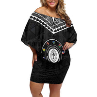 Personalised Melanesian Brotherhood Family Matching Off Shoulder Short Dress and Hawaiian Shirt Ministry Faith And Mission - Polynesian Pride