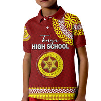 Tonga School Tonga High School Kid Polo Shirt Tribal Pattern LT6 Kid Maroon - Polynesian Pride