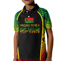 Custom Vanuatu Kid Polo Shirt Pround To Be A Ni-Van LT6 Kid Black - Polynesian Pride
