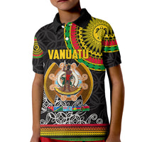 Vanuatu Kid Polo Shirt Melanesian Festival LT6 Kid Black - Polynesian Pride