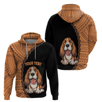 Custom Basset Hound Dog Hoodie With Polynesian Tribal Tattoo LT6 - Polynesian Pride