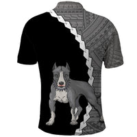 Custom Pitbull Dog Polo Shirt With Polynesian Tribal Tattoo LT6 - Polynesian Pride