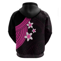 Polynesian Hoodie With Plumeria Flower Pink LT6 - Polynesian Pride