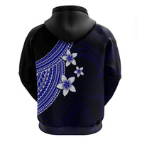 Polynesian Hoodie With Plumeria Flower Blue LT6 - Polynesian Pride