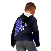 Polynesian Kid Hoodie With Plumeria Flower Blue LT6 - Polynesian Pride