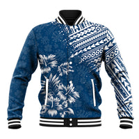 Hawaii Summer Baseball Jacket Mix Polynesian Dark Blue LT6 Unisex Blue - Polynesian Pride