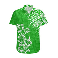 Hawaii Summer Couples Matching Outfits Combo Long Sleeve Dress Mix Polynesian Green LT6 No Dress Green - Polynesian Pride