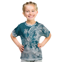Polynesian Sea Turtle Kid T Shirt Tribal LT6 Blue - Polynesian Pride