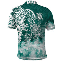 Polynesian Sea Turtle Polo Shirt Tribal Green LT6 - Polynesian Pride