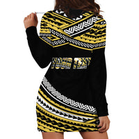 (Custom Personalised) Happy Fathers Day Polynesian Hoodie Dress I Love You Dad Gold LT6 - Polynesian Pride