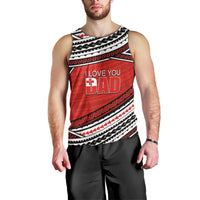 (Custom Personalised) Happy Fathers Day Tonga Men Tank Top I Love You Dad LT6 - Polynesian Pride