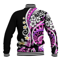 Plumeria Polynesian Baseball Jacket Trending Pink LT6 - Polynesian Pride