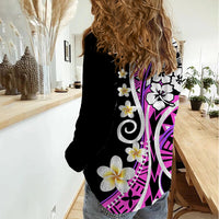 Plumeria Polynesian Women Casual Shirt Trending Pink LT6 - Polynesian Pride