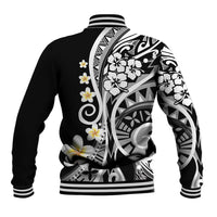 Plumeria Polynesian Baseball Jacket Trending Black LT6 - Polynesian Pride