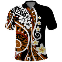 Plumeria Polynesian Polo Shirt Trending Brown LT6 Brown - Polynesian Pride