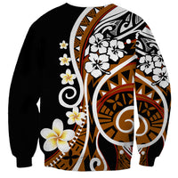 Plumeria Polynesian Sweatshirt Trending Brown LT6 - Polynesian Pride