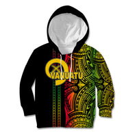 Custom Vanuatu Kid Hoodie Polynesian Tribal LT6 Black - Polynesian Pride