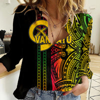 Custom Vanuatu Women Casual Shirt Polynesian Tribal LT6 Female Black - Polynesian Pride