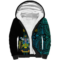 Custom Solomon Islands Sherpa Hoodie Polynesian Tribal LT6 Unisex Blue - Polynesian Pride