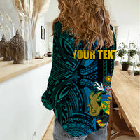 Custom Solomon Islands Women Casual Shirt Polynesian Tribal LT6 - Polynesian Pride