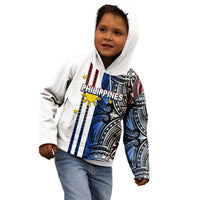 Custom Philippines Kid Hoodie Polynesian Tribal White LT6 - Polynesian Pride