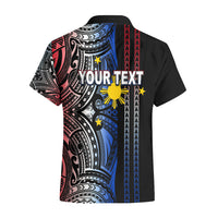 Custom Philippines Hawaiian Shirt Polynesian Tribal Black LT6 - Polynesian Pride