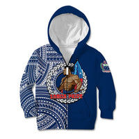 (Custom Personalised) Samoa Pride Kid Hoodie Polynesian Patterns Blue LT6 - Polynesian Pride