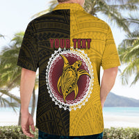 Custom Manihiki Of Cook Islands Hawaiian Shirt Mix Half Black LT6 - Polynesian Pride