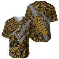 Polynesian Guam Baseball Jersey with Coat Of Arms Claws Style - Gold LT6 - Polynesian Pride