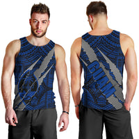 Polynesian Guam Men Tank Top with Coat Of Arms Claws Style - Blue LT6 - Polynesian Pride