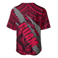 Polynesian Guam Baseball Jersey with Coat Of Arms Claws Style - Red LT6 - Polynesian Pride