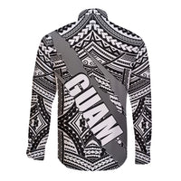 Polynesian Guam Long Sleeve Button Shirt with Coat Of Arms Claws Style - White LT6 - Polynesian Pride