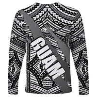 Polynesian Guam Long Sleeve Shirt with Coat Of Arms Claws Style - White LT6 - Polynesian Pride
