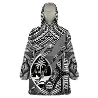 Polynesian Guam Wearable Blanket Hoodie with Coat Of Arms Claws Style - White LT6 One Size White - Polynesian Pride