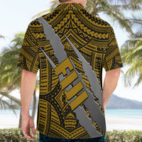 Polynesian Fiji Hawaiian Shirt with Coat Of Arms Claws Style - Gold LT6 - Polynesian Pride