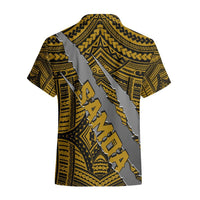 Polynesian Samoa Hawaiian Shirt with Coat Of Arms Claws Style - Gold LT6 - Polynesian Pride