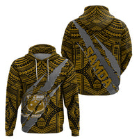 Polynesian Samoa Hoodie with Coat of Arms Claws Style Gold LT6 - Polynesian Pride