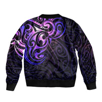 New Zealand Bomber Jacket Maori Matariki Galaxy Sky Purple LT6 - Polynesian Pride