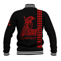 Custom Hawaii Baseball Jacket King Kamehameha Day - Red LT6 - Polynesian Pride