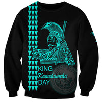 Custom Hawaii Sweatshirt King Kamehameha Day - Green LT6 Unisex Green - Polynesian Pride