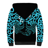 Matariki New Zealand Sherpa Hoodie Maori New Year Light Blue LT6 - Polynesian Pride