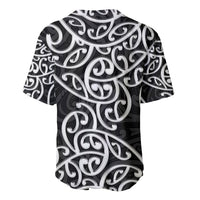 New Zealand Baseball Jersey Maori Pattern White LT6 - Polynesian Pride