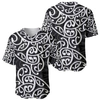 New Zealand Baseball Jersey Maori Pattern White LT6 - Polynesian Pride