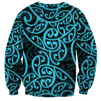 New Zealand Sweatshirt Maori Pattern Light Blue LT6 - Polynesian Pride