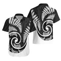 New Zealand Hawaiian Shirt Maori With Silver Fern White LT6 - Polynesian Pride