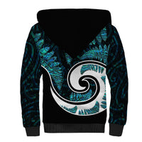 New Zealand Sherpa Hoodie Maori With Silver Fern Papua Shell Green Ver.2 LT6 - Polynesian Pride