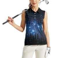 Matariki Te Tau Hou Māori Women Sleeveless Polo Shirt New Zealand Starry Sky